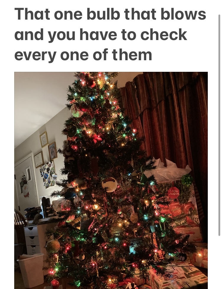 15 Funny Christmas Trees to Light Up Your Holidays 8 One bulb that blows out - Funny Christmas Trees