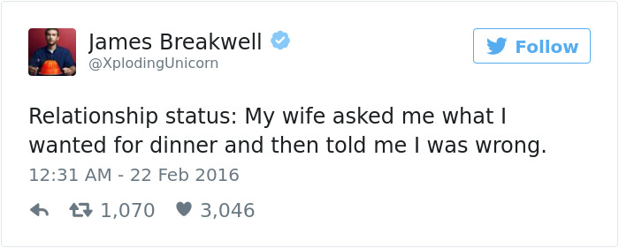 31 Funny Marriage Tweets That Perfectly Sum Up Married Life 27 Relationship status