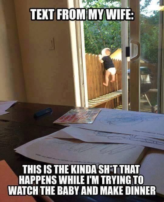 27 Terrifying Images That Show What Its Really Like To Be A Parent 26 Text from wife
