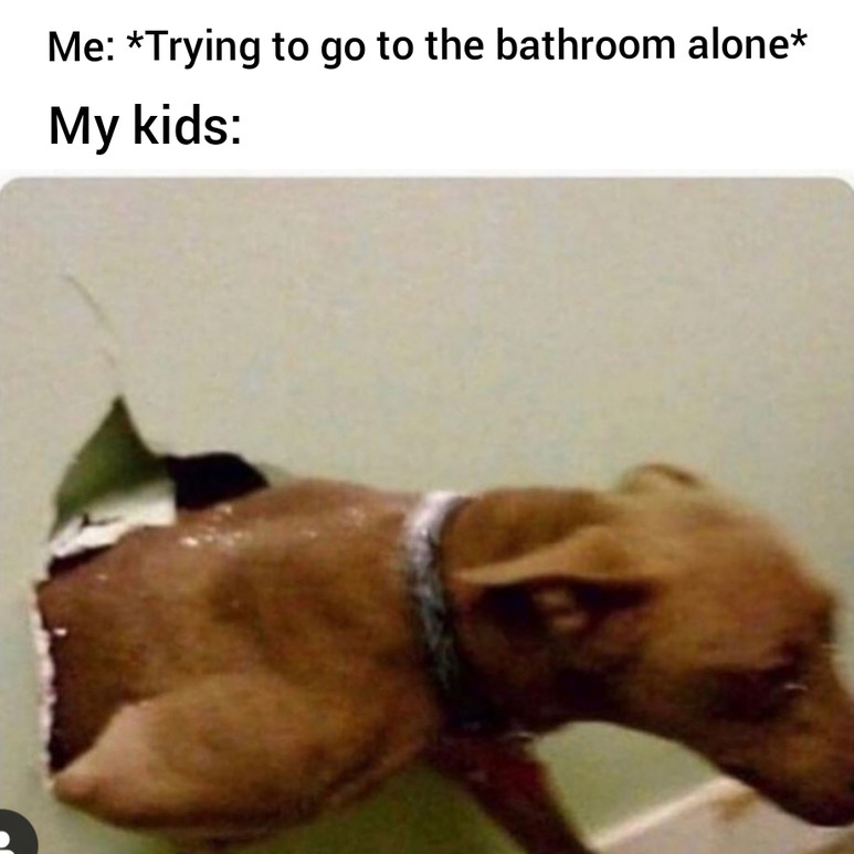 27 Terrifying Images That Show What Its Really Like To Be A Parent 24 Trying to go to the bathroom