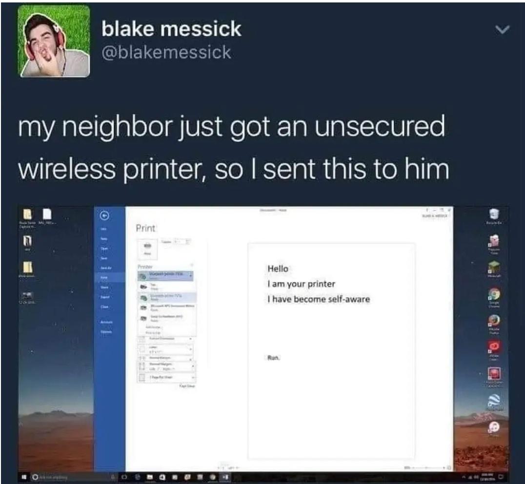 Rapid-Fire Humor: 15 Memes That Deliver Instant Comedy 14 Unsecured printer