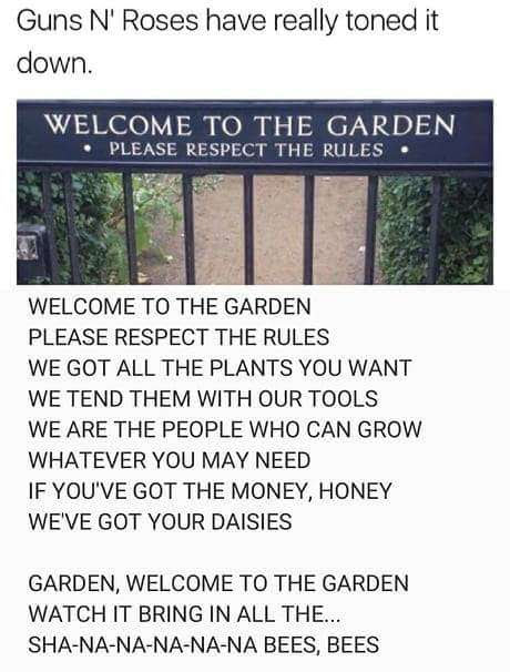 30 Music Memes That'll Replay in Your Mind On Repeat 28 Welcome to the garden