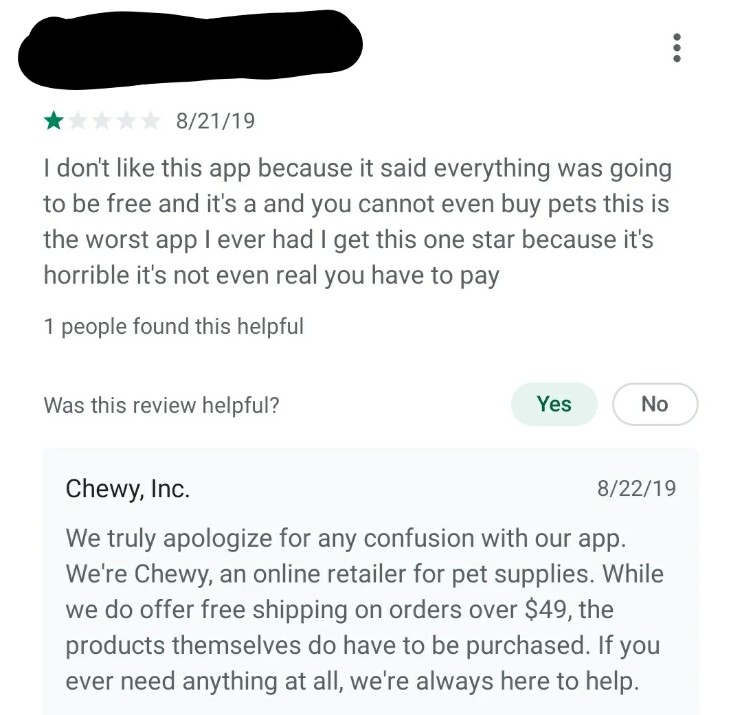 21 Screenshots of the Most Ridiculous Complaints Ever 9 i dont like this app