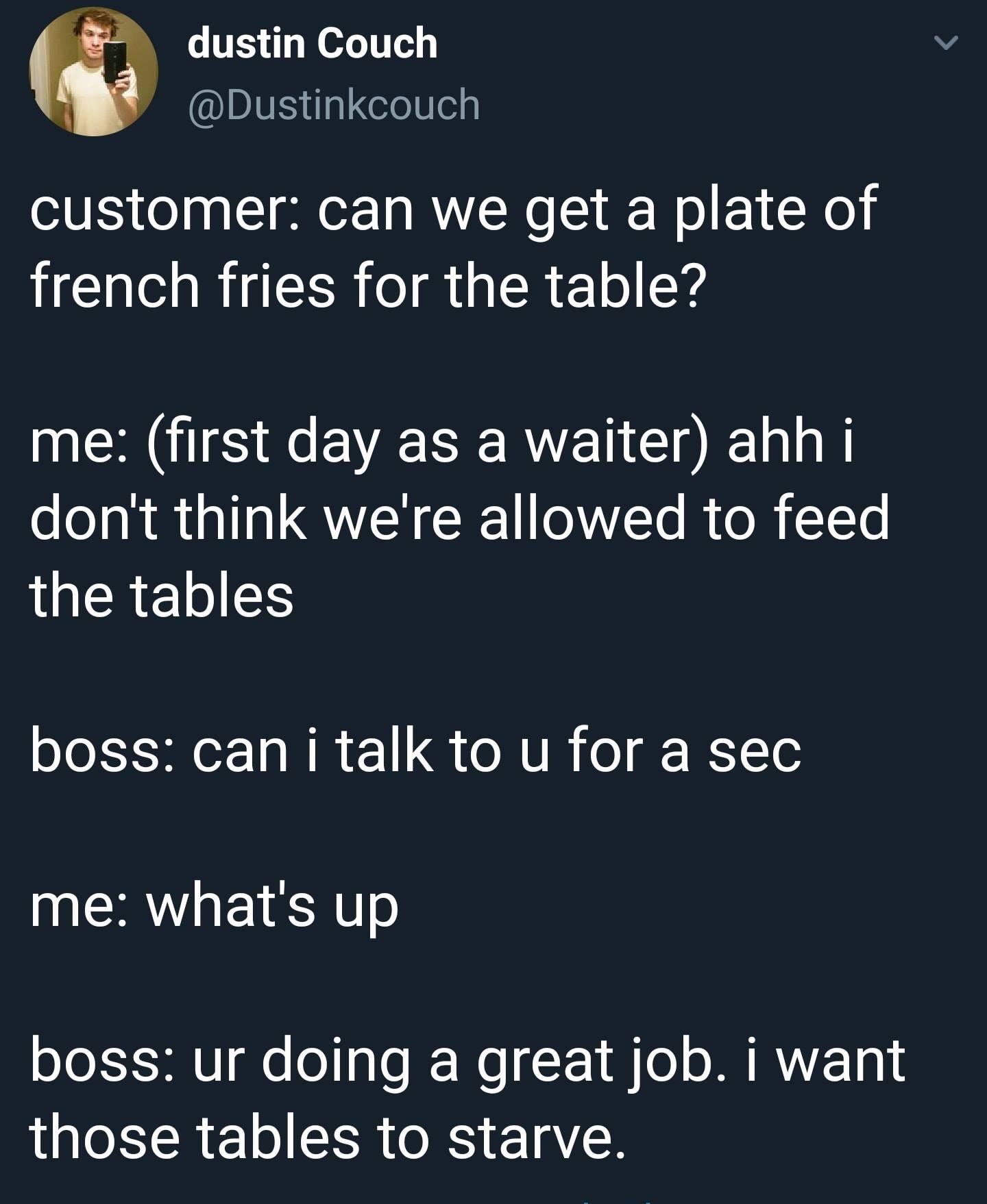25 Funny Texts That Went from Normal to Nonsense 1 A plate of french fries - funny texts