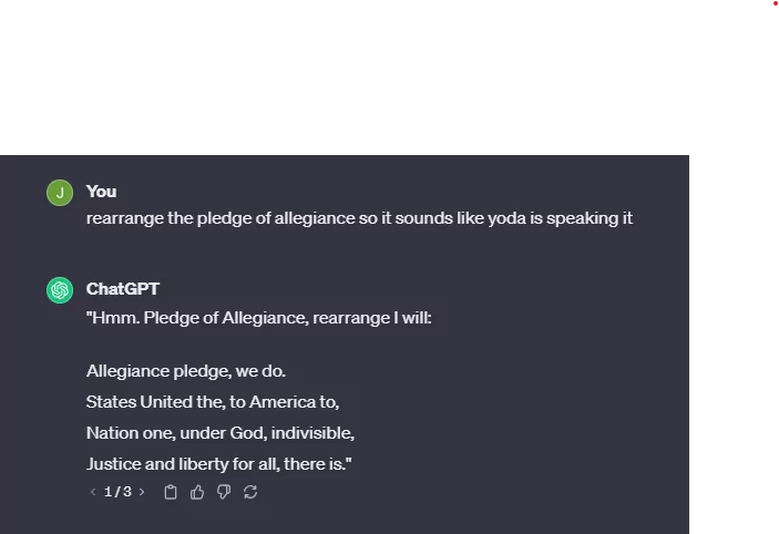 15 ChatGPT Memes That Show People Messing Around With AI 15 Pledge of alligence - chatgpt memes
