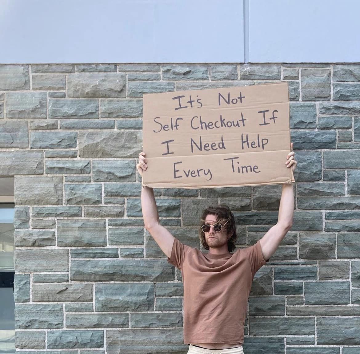 "Dude With Sign" Is The Hero We Need: A Roundup Of His Most Valuable Messages 22 Self check out