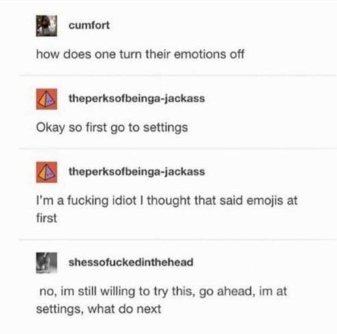 25 Trauma Memes to Make You Laugh Through the Pain 18 Turn emotions off - trauma memes