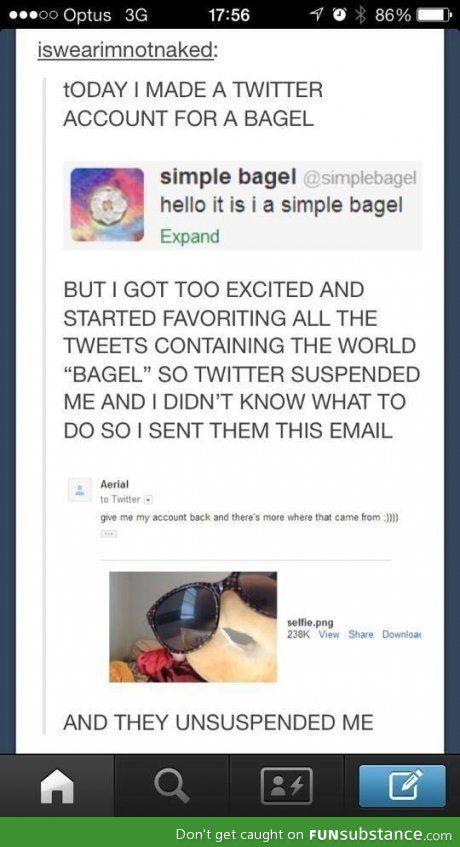 25 Funny Texts That Went from Normal to Nonsense 19 Twitter account for bagel - funny texts