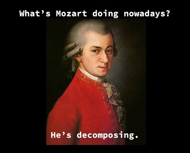 65 Bad Jokes That Will Make You Question Your Sense Of Humor 2 What's Mozart doing - bad jokes - FG