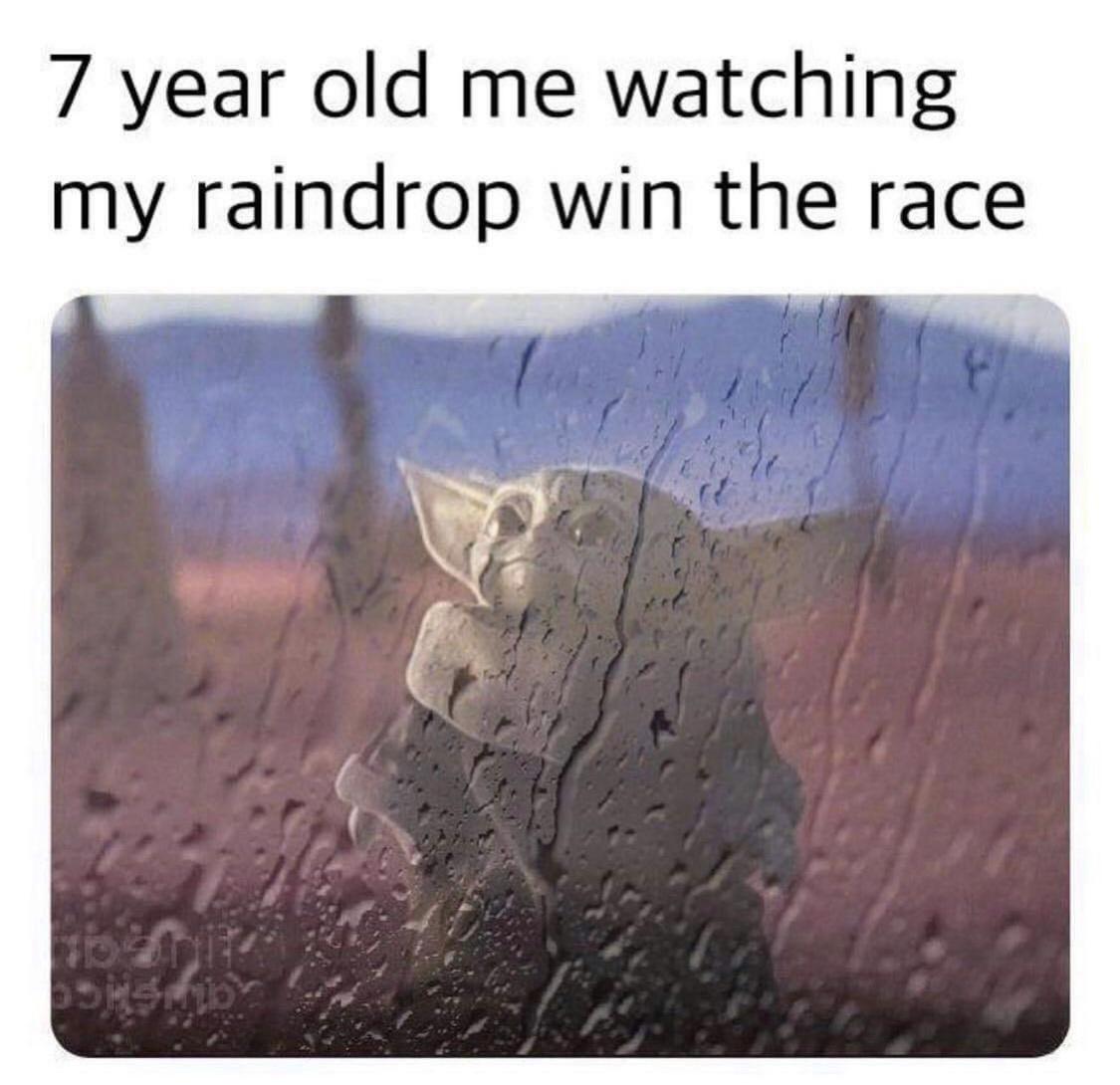 25 Memes for a Wholly Unexpected Experience 12 raindrop win the race