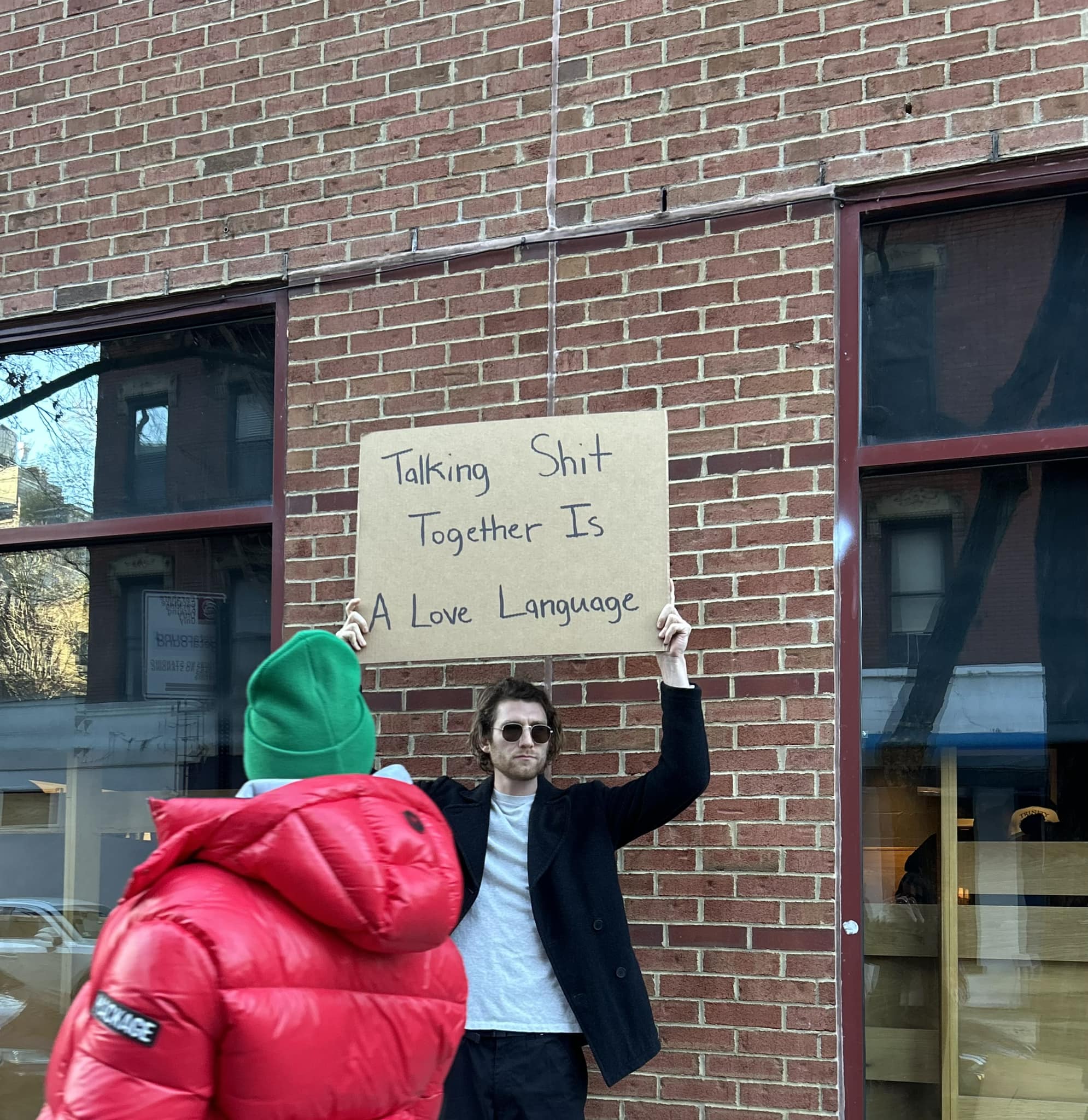 "Dude With Sign" Is The Hero We Need: A Roundup Of His Most Valuable Messages 25 talking shit together