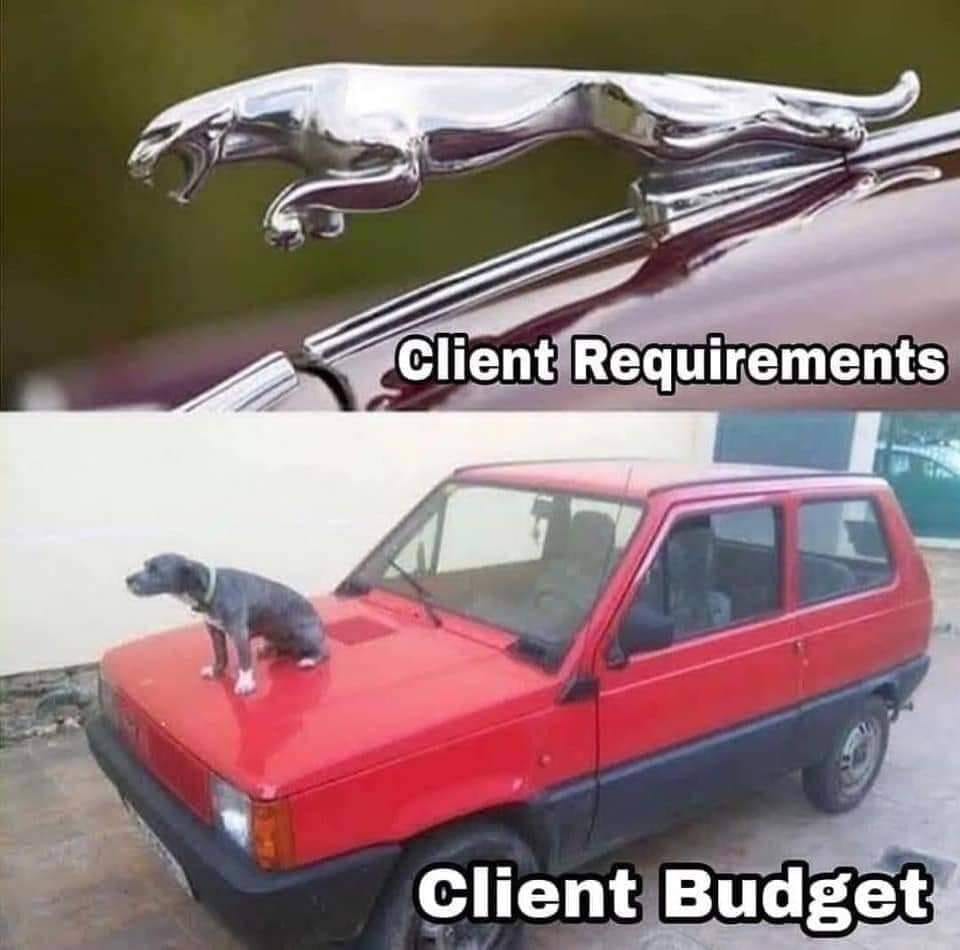 20 Client Memes for International Client Day 3 Client requirement vs client budget - client memes