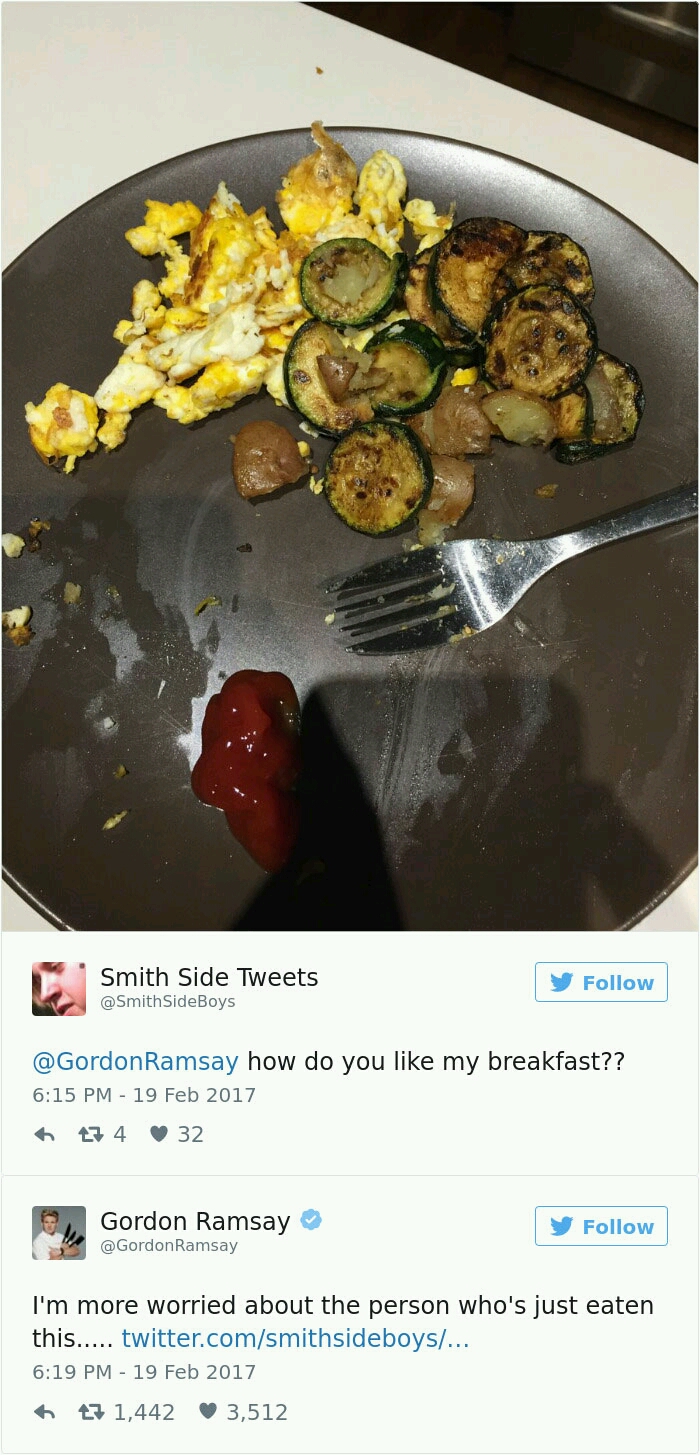 35 Iconic Gordon Ramsay Comments That Destroyed Amateur Chefs 21 How do you like my breakfast - gordon Ramsay comments