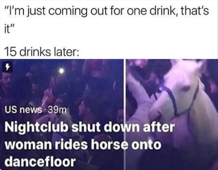 30 Hilarious Drinking Memes That Will Make You Say "Cheers!" 29 Im just coming out for 1 drink