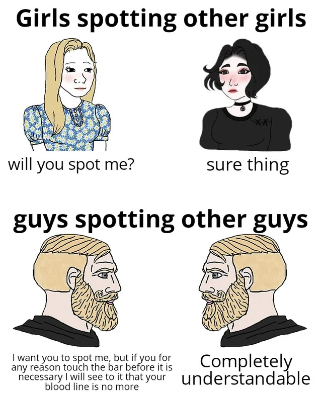 Girls spotting vs guys spotting