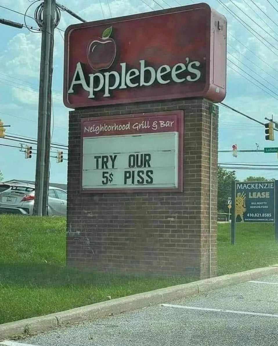 15 Unsettling Pics That Will Make You Feel Uneasy 1 Thanks I Hate Applebee's $5.00 Piss - Unsettling Pics