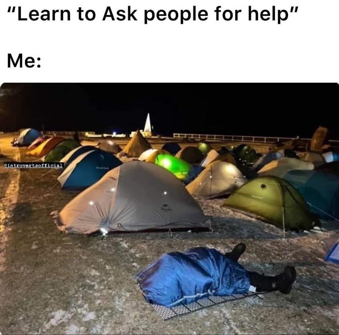 20 Accurate Introvert Memes: Because We'd Rather Scroll Than Socialize 11 learn to ask people for help - accurate introvert memes