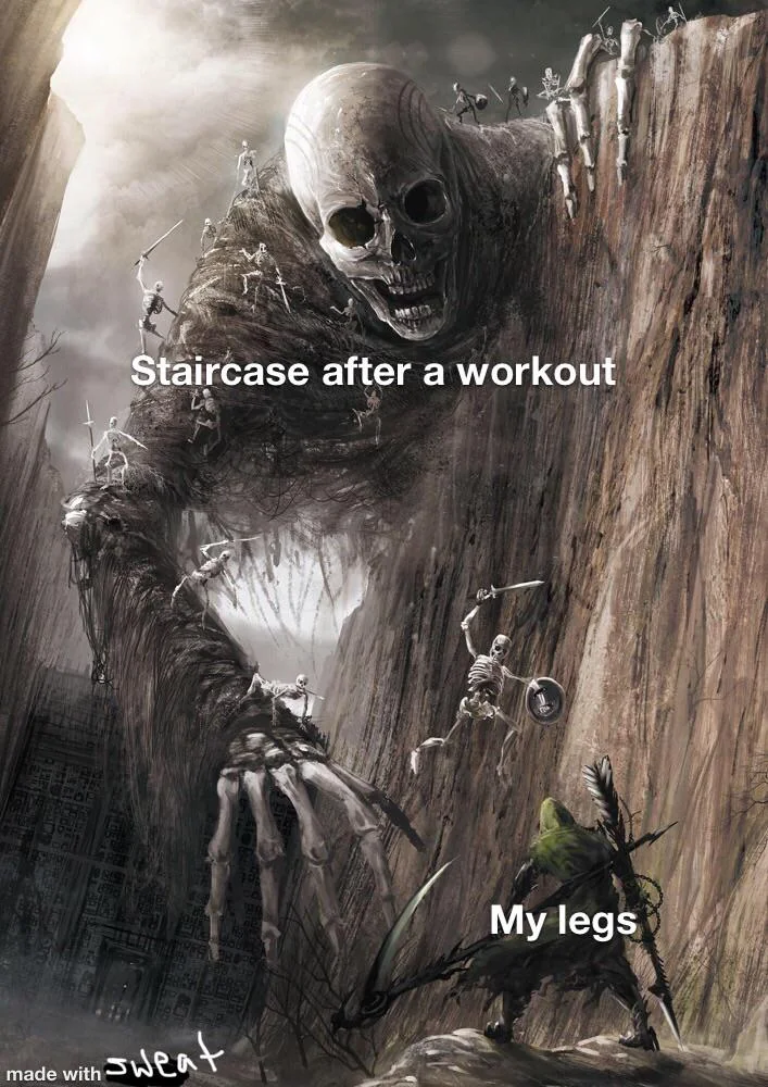 20 Health Memes to Get You Laughing on World Health Day 13 stair case after workout - health memes