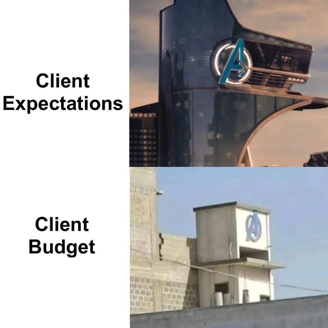30 Client Expectation vs Client Budget Memes That Will Crack You Up 28 Avengers home