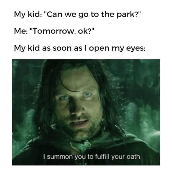 Can we go to the park - parenting memes