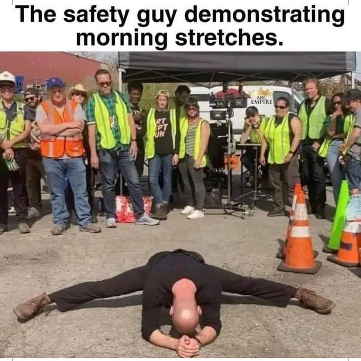 25 Construction Worker Memes That Hit the Nail on the Head 15 The safety guy domonstrating - Construction Worker Memes