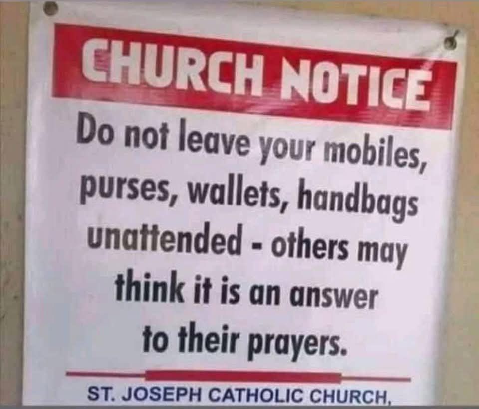 25 Hilarious Signs That Are Too Funny to Ignore 21 Church notice
