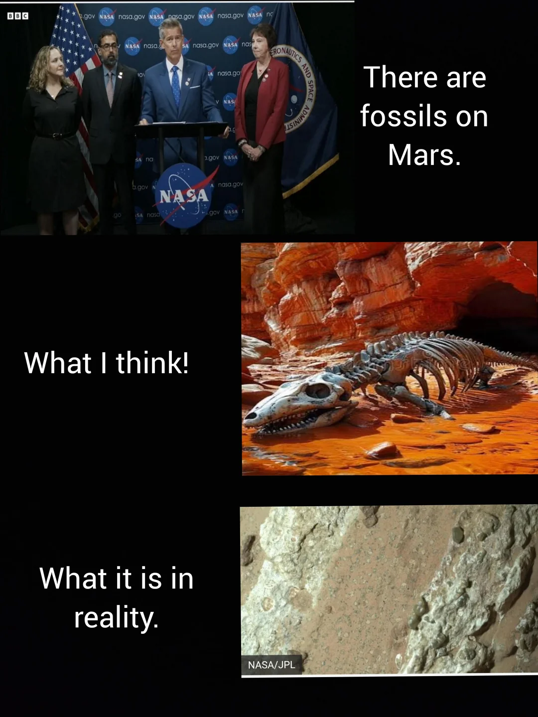 There are fossils on mars