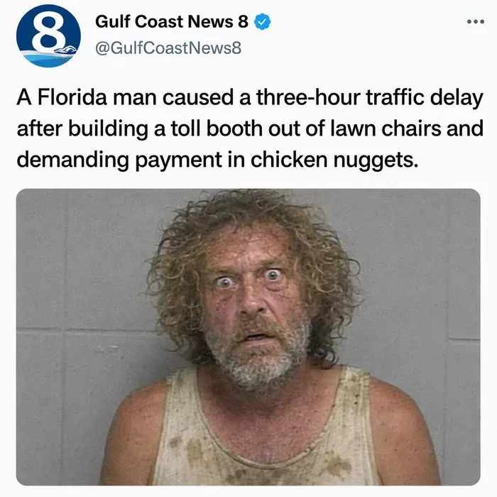 35 Florida Man Escapades That Seemed Too Crazy to Be True 33 3 hor traffic delay