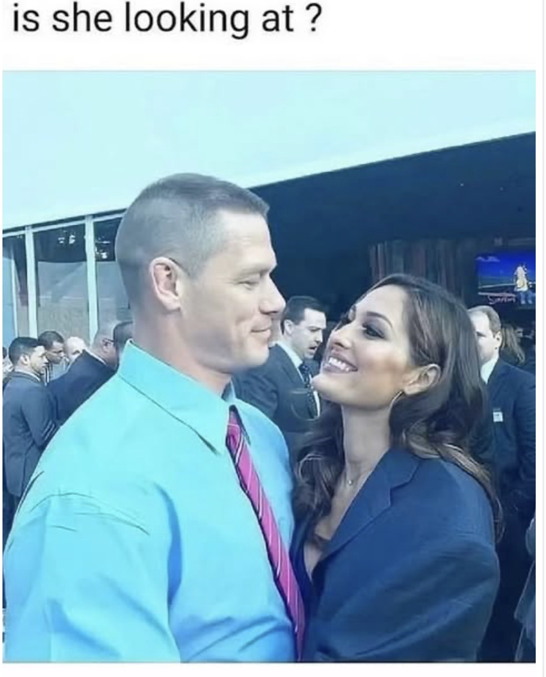 What is she looking at