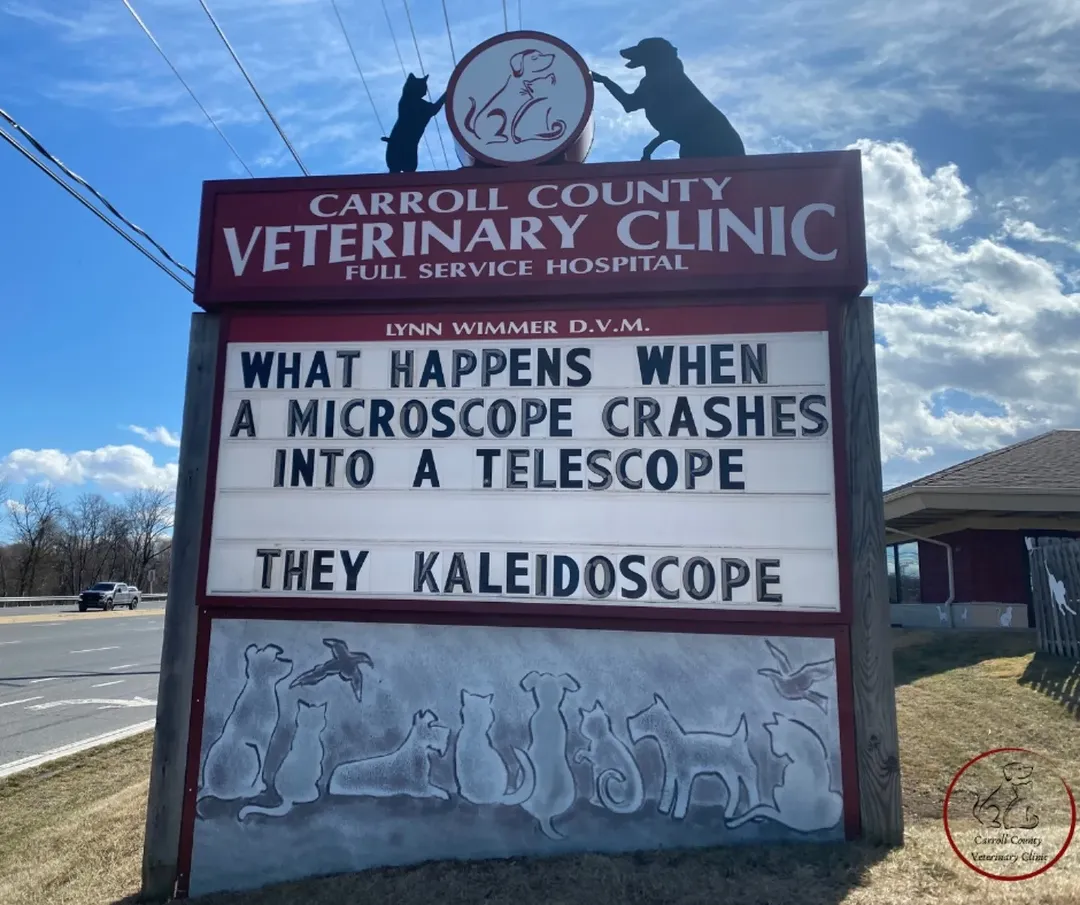 50 Funniest Roadside Signs from This Vet Clinic's Instagram: A Prescription for Smiles 50 What happens when
