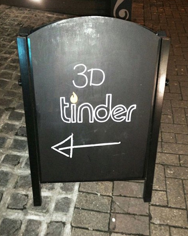 22 Funny Chalk Board Signs That Are Better Than the Menu 1 3d tinder - Funny Chalk Board Signs