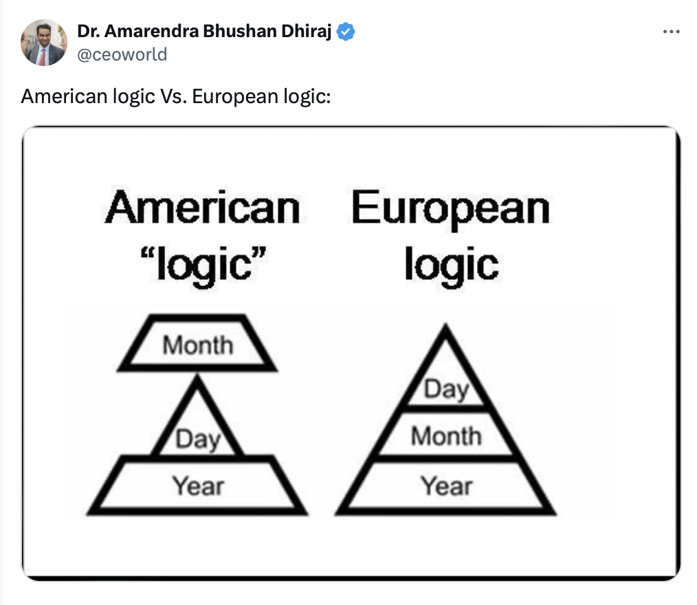 20 US vs Europe Tweets That Highlight the Funniest Differences 3 American logic Vs. European logic - US vs Europe Tweets