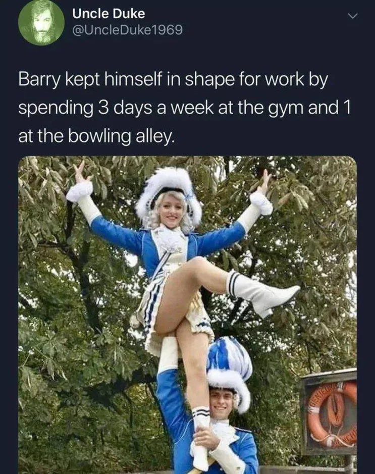 20 Bowling Memes That Will Knock You Down with Laughter 3 Barry kept himself in shape - Bowling Memes