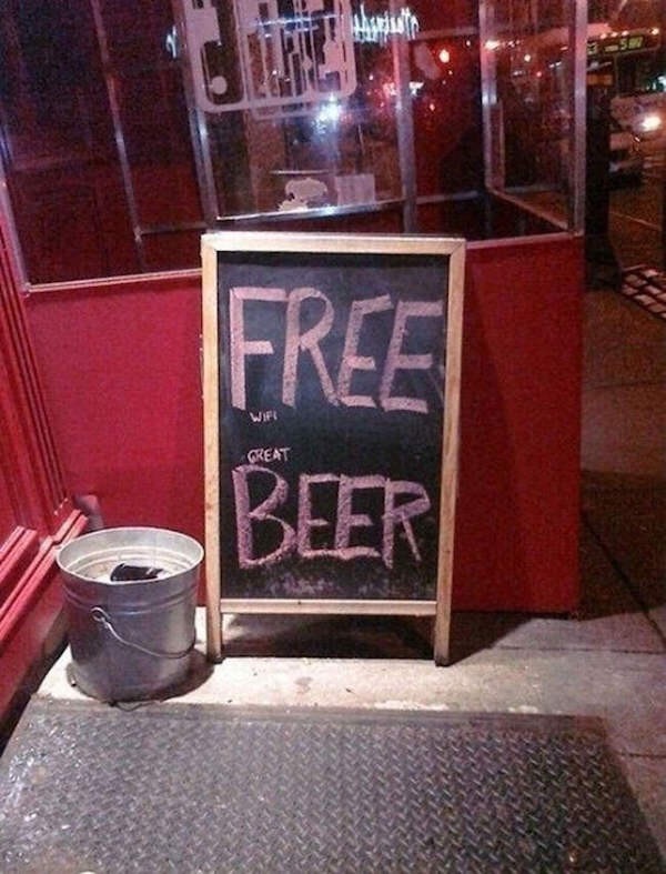 22 Funny Chalk Board Signs That Are Better Than the Menu 7 Free wifi- Funny Chalk Board Signs