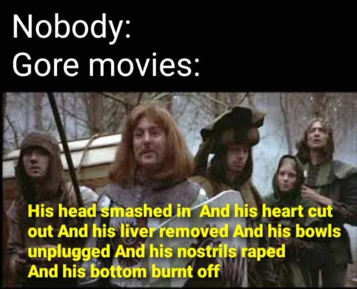 37 Best Monty Python Memes That Will Make You Say "A Blessing From The Lord" 7 Gore movies be like - monty python memes