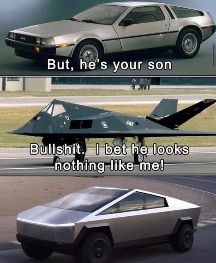 20 Cybertruck Memes That Prove Humor Can’t Be Bulletproof 4 Hes your son - Cybertruck Memes