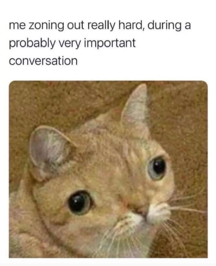 Me zoning out - Relatable Mental Health Memes