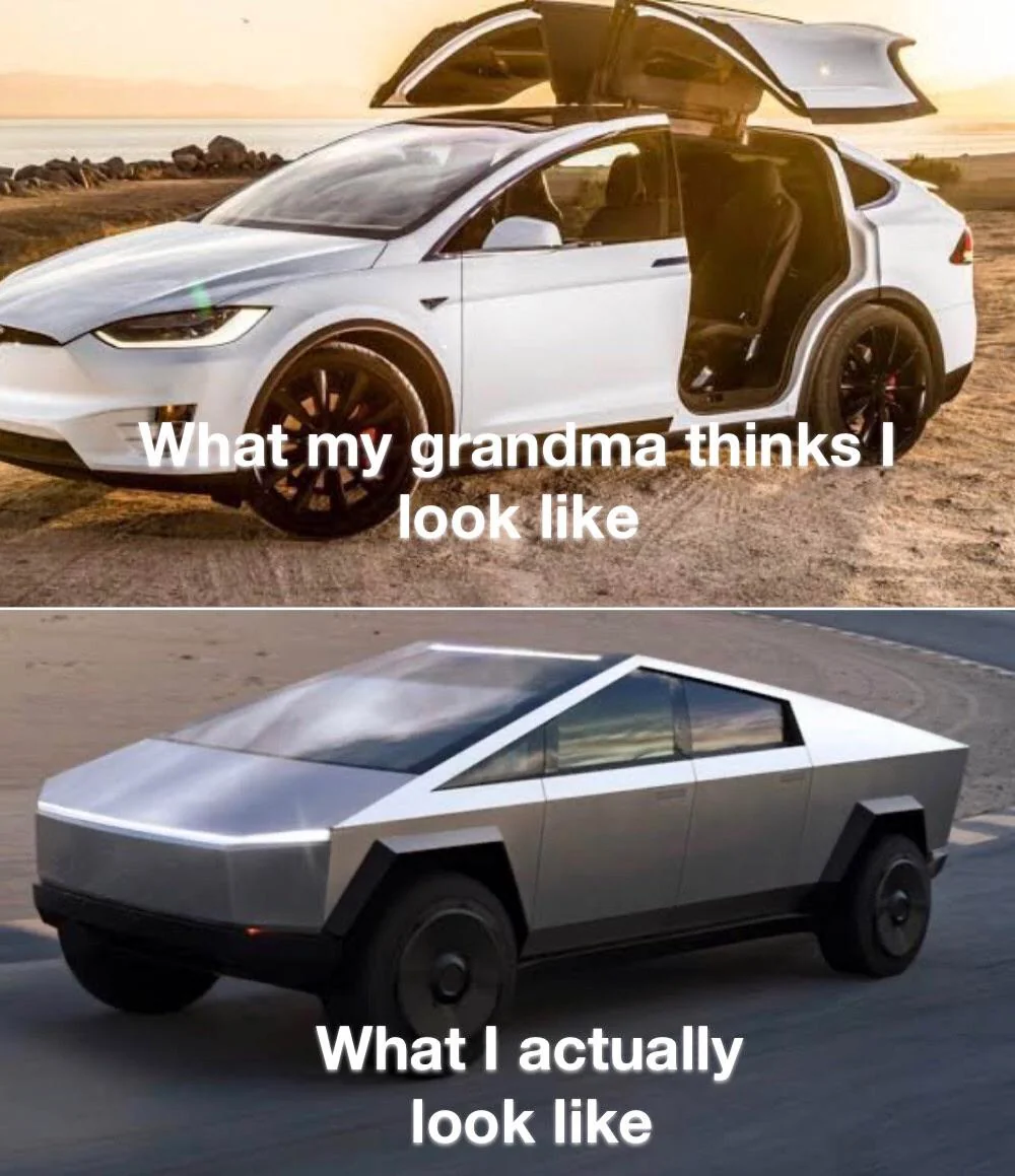 20 Cybertruck Memes That Prove Humor Can’t Be Bulletproof 17 What y grandma thinks - Cybertruck Memes