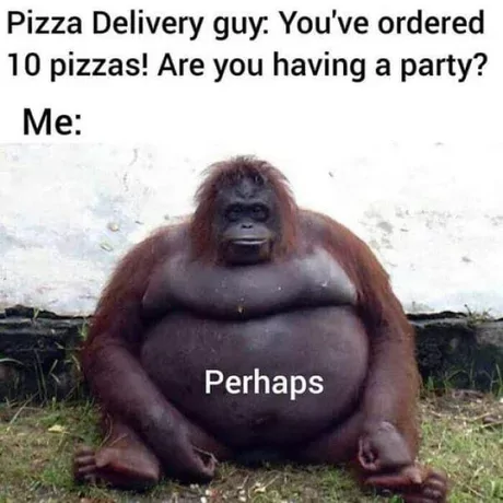 15 Orangutan Memes to Celebrate World Orangutan Day! 15 You ordered 10 pizza