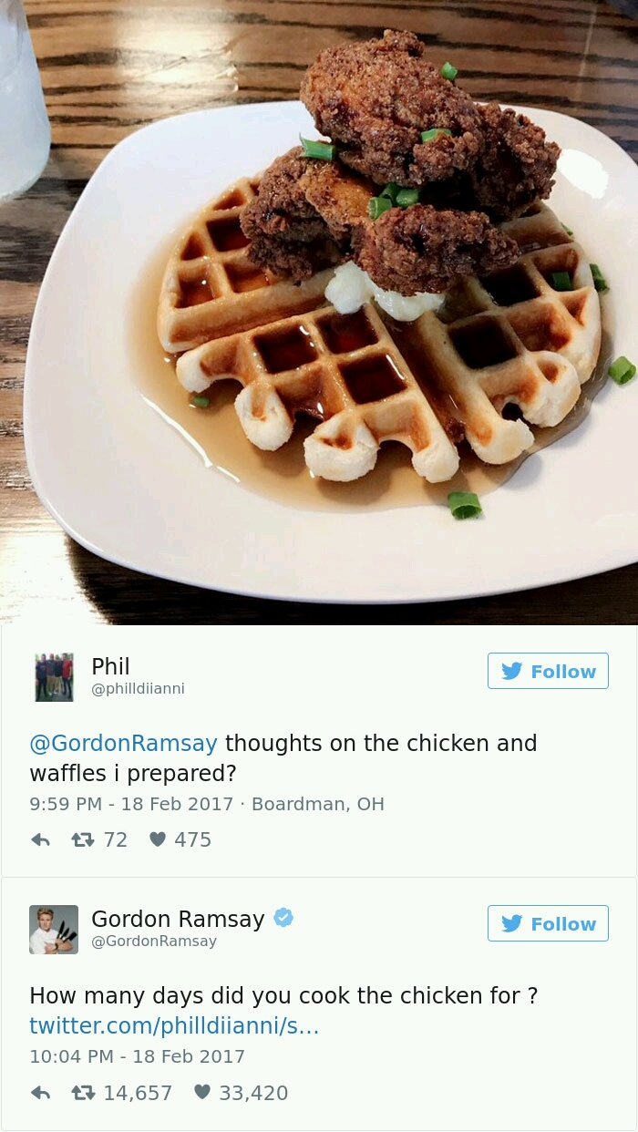 35 Iconic Gordon Ramsay Comments That Destroyed Amateur Chefs 31 chicken and waffles
