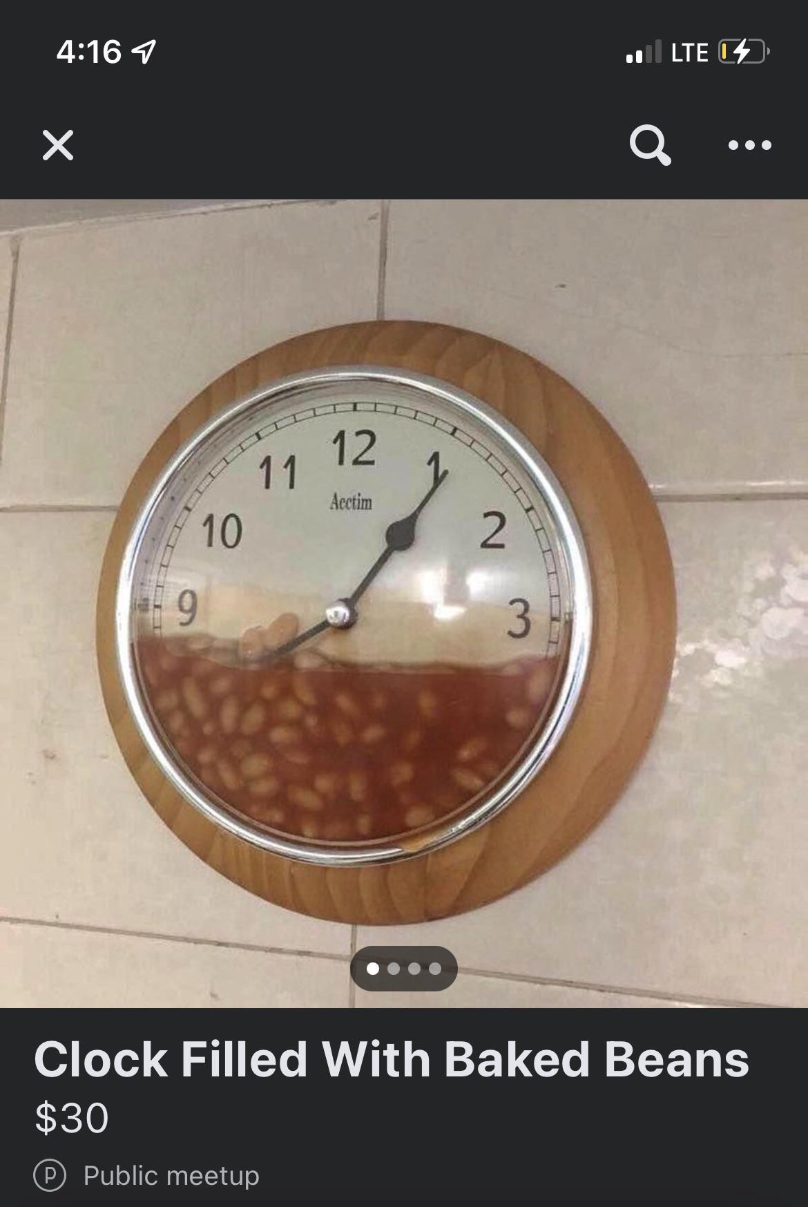 25 Memes That Will Make You Smile If You're Having A Bad Day 1 clock filled wih fake beans