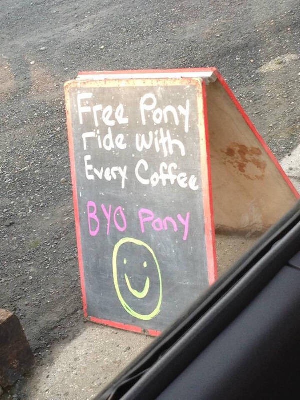 22 Funny Chalk Board Signs That Are Better Than the Menu 6 free pny ride- Funny Chalk Board Signs