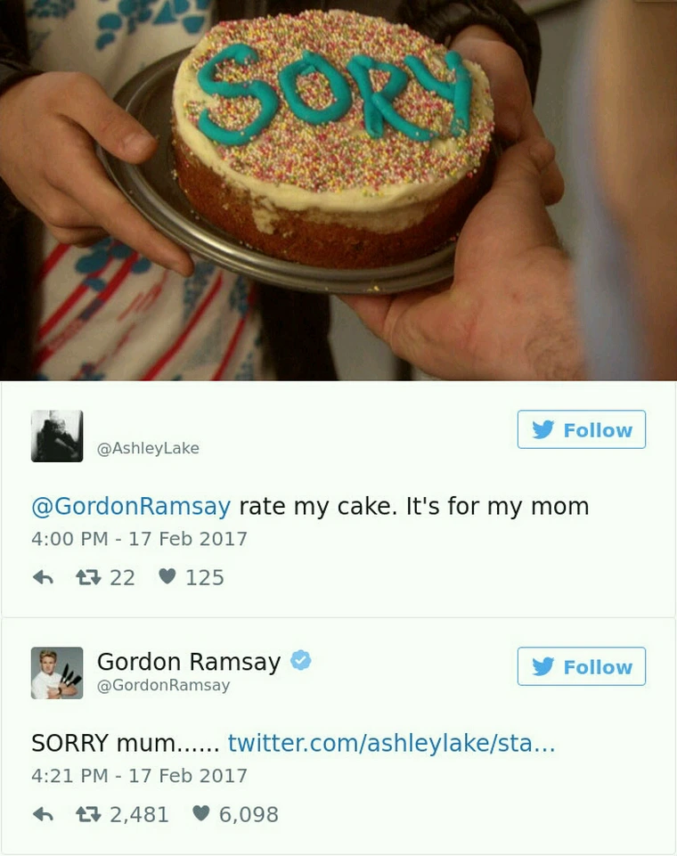 35 Iconic Gordon Ramsay Comments That Destroyed Amateur Chefs 13 rate my cake - gordon Ramsay comments
