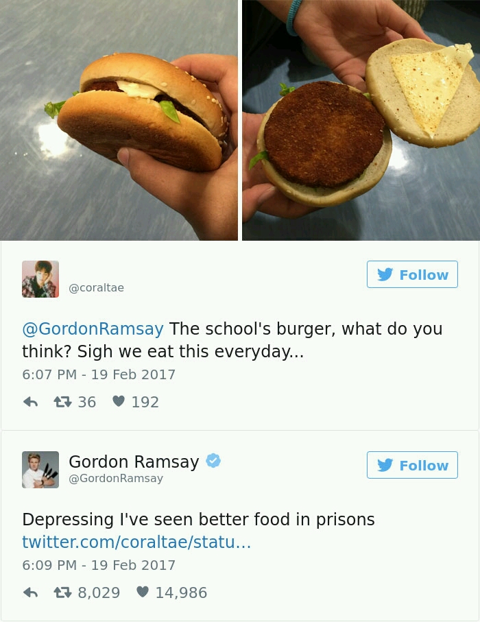 35 Iconic Gordon Ramsay Comments That Destroyed Amateur Chefs 15 The schools burger - gordon Ramsay comments