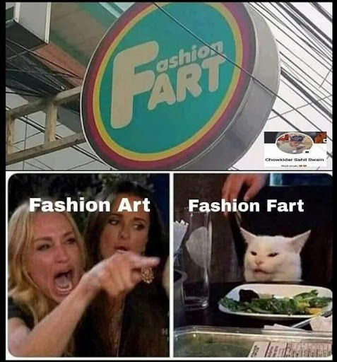 Fashion fart - woman yelling at cat memes