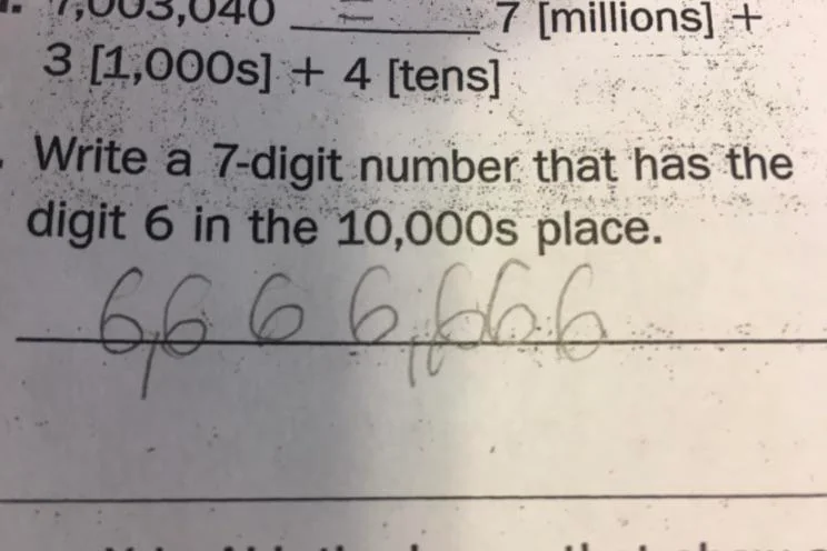 My fourth grader’s math homework. She said, “This way I didn’t even need to think about it.”  - Kids’ Homework