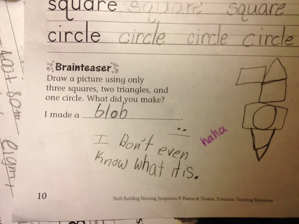 My little sister's homework assignment. At least she's honest.  - Kids’ Homework