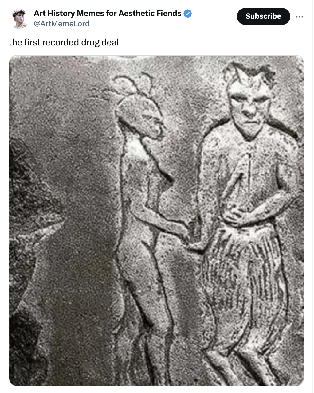 30 Art History Memes That Are Masterpieces of Humor 15 the first recorded drug deal