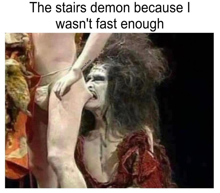 The stairs dempn - Spooky Season Memes