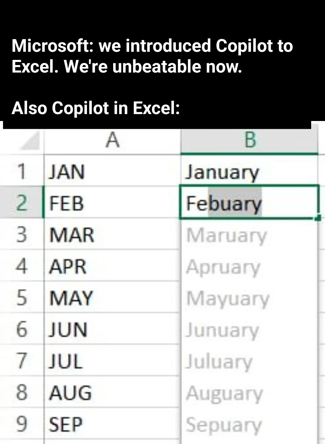 25 Excel Memes That Are the Only Formula You Need for Laughter 24 We introduced co pilot